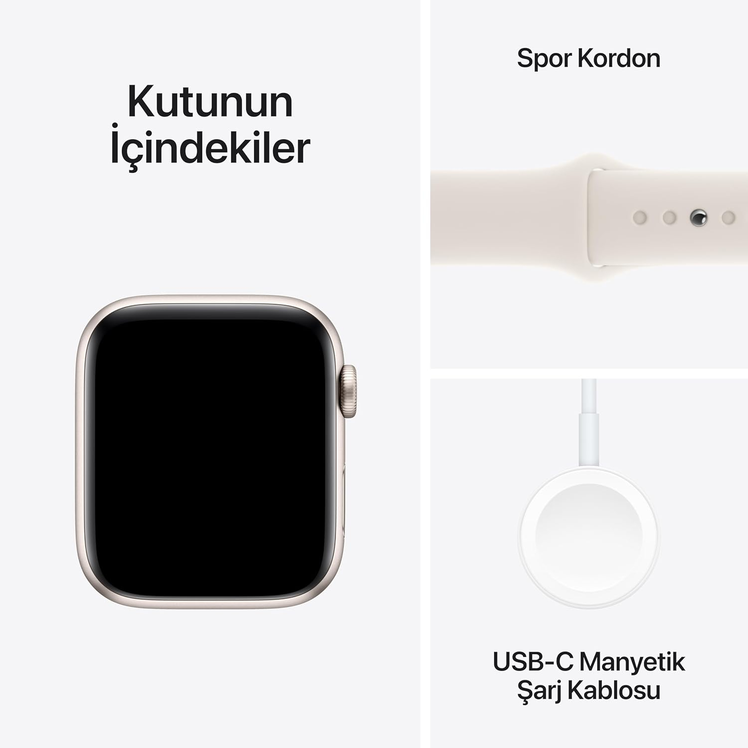 Apple Watch SE GPS 40 mm Yıldız Işığı Alüminyum Kasa ve Yıldız Işığı Spor Kordon - S/M MXEF3TU/A