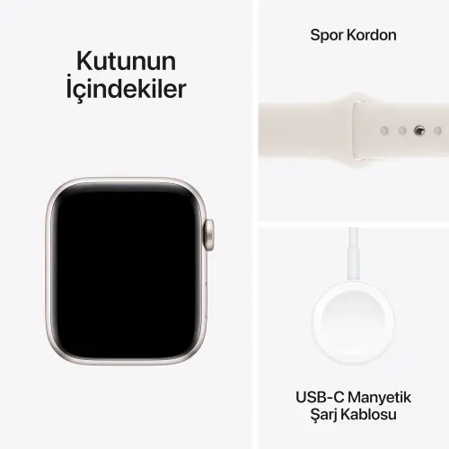 Apple Watch SE GPS 40 mm Yıldız Işığı Alüminyum Kasa ve Yıldız Işığı Spor Kordon - S/M MXEF3TU/A