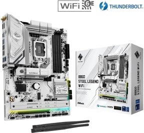 Asrock B860 Steel Legend WiFi LGA1851 DDR5 8666MHz+(OC) ATX Gaming (Oyuncu) Anakart
