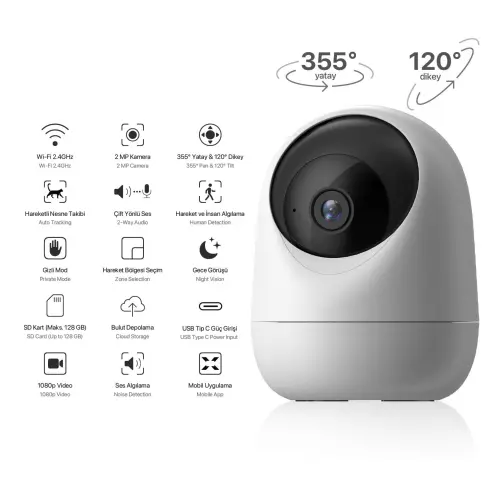 Xenon Smart X7207 Full HD Gece Görüşlü Wi-Fi Güvenlik Kamerası