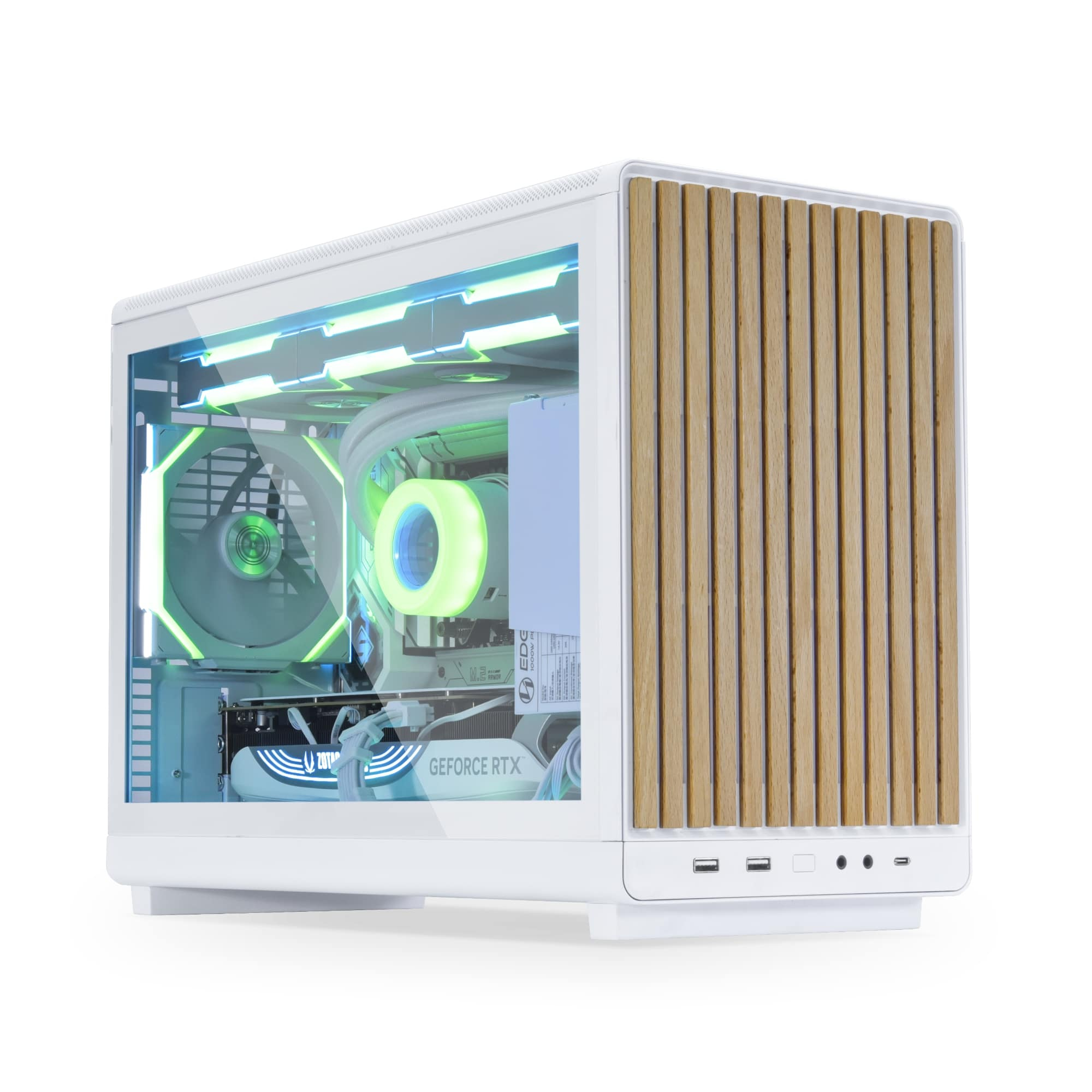 Lian Li Dan Case A3 Beyaz Ahşap Cam M-ATX Mini-Tower Kasa (G99.A3W-WDG.00)