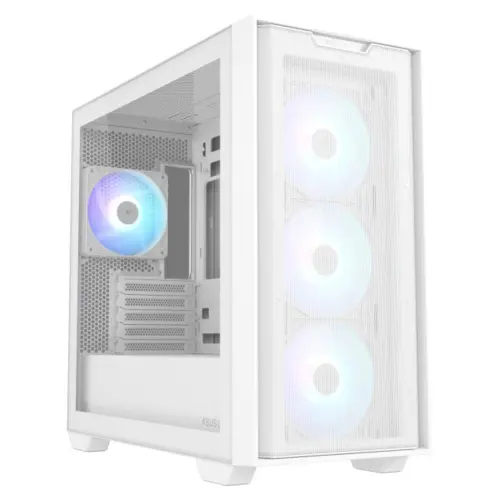 ASUS A21 Plus ARGB Temperli Cam USB 3.2 mATX Mesh Beyaz Mid Tower Gaming Kasa