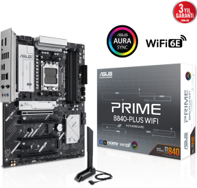ASUS Prime B840-Plus WiFi AMD B840 Soket AM5 DDR5 7600+(OC)MHz ATX Gaming (Oyuncu) Anakart