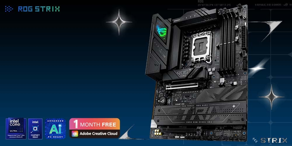 ASUS ROG STRIX B860-F GAMING WIFI Intel B860 Soket 1851 DDR5 9066+(OC)MHz ATX Gaming (Oyuncu) Anakart