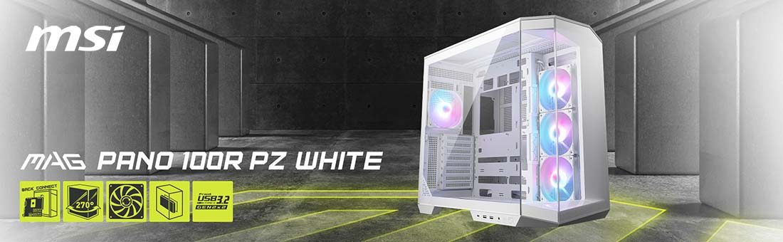 MSI MAG PANO 100R PZ White 4x120mm ARGB Fan USB 3.2 ATX Tower Gaming (Oyuncu) Kasa
