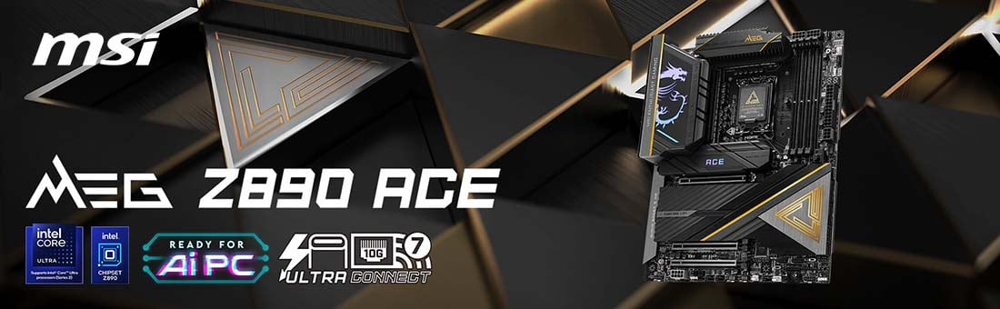 MSI MEG Z890 ACE Soket 1851 DDR5 9200MHZ(OC) Gaming (Oyuncu) Anakart