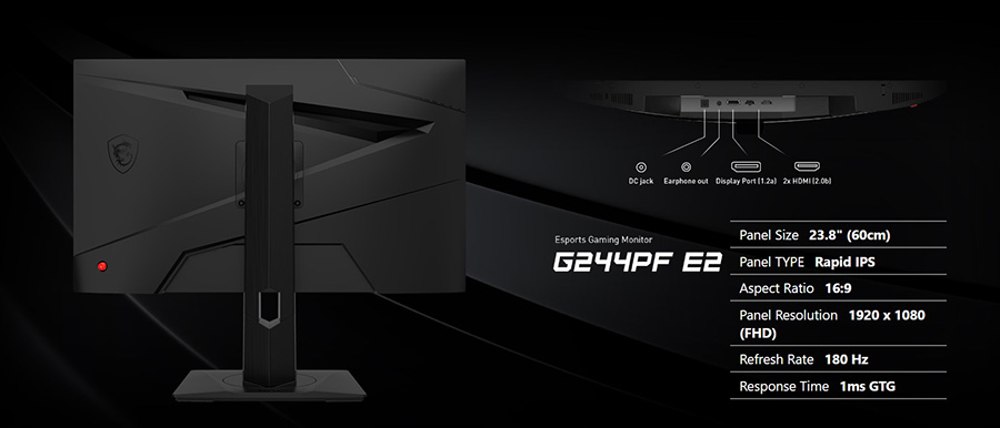 MSI 23.8″ G244PF E2 1920x1080 (FHD) Monitör  