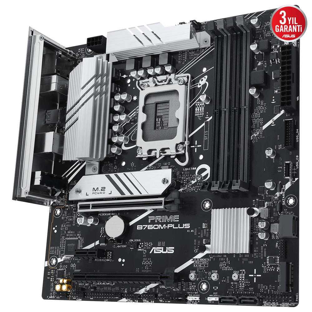 ASUS PRIME B760M-PLUS B760 Soket 1700 DDR5 7200(OC)Mhz mATX Gaming (Oyuncu) Anakart