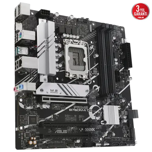ASUS PRIME B760M-A D4/CSM Intel LGA1700 DDR4 5333(OC)MHz mATX Gaming (Oyuncu) Anakart 