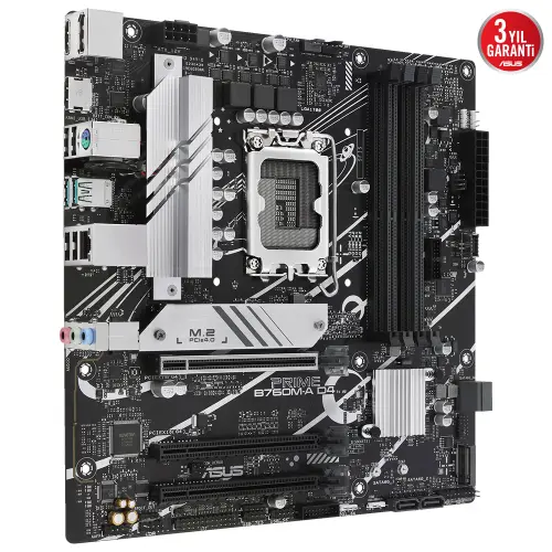 ASUS PRIME B760M-A D4/CSM Intel LGA1700 DDR4 5333(OC)MHz mATX Gaming (Oyuncu) Anakart 