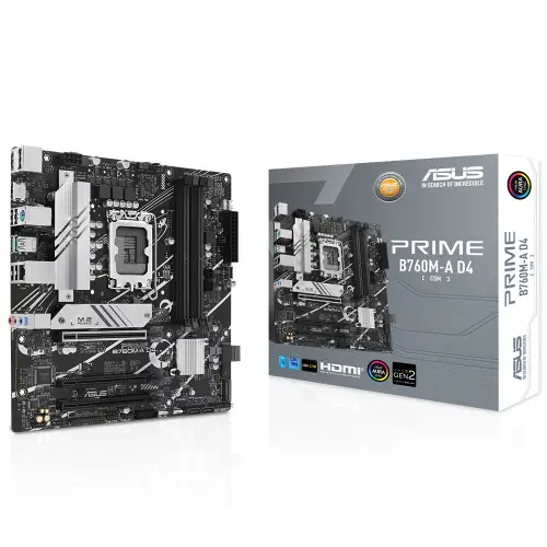 ASUS PRIME B760M-A D4/CSM Intel LGA1700 DDR4 5333(OC)MHz mATX Gaming (Oyuncu) Anakart 