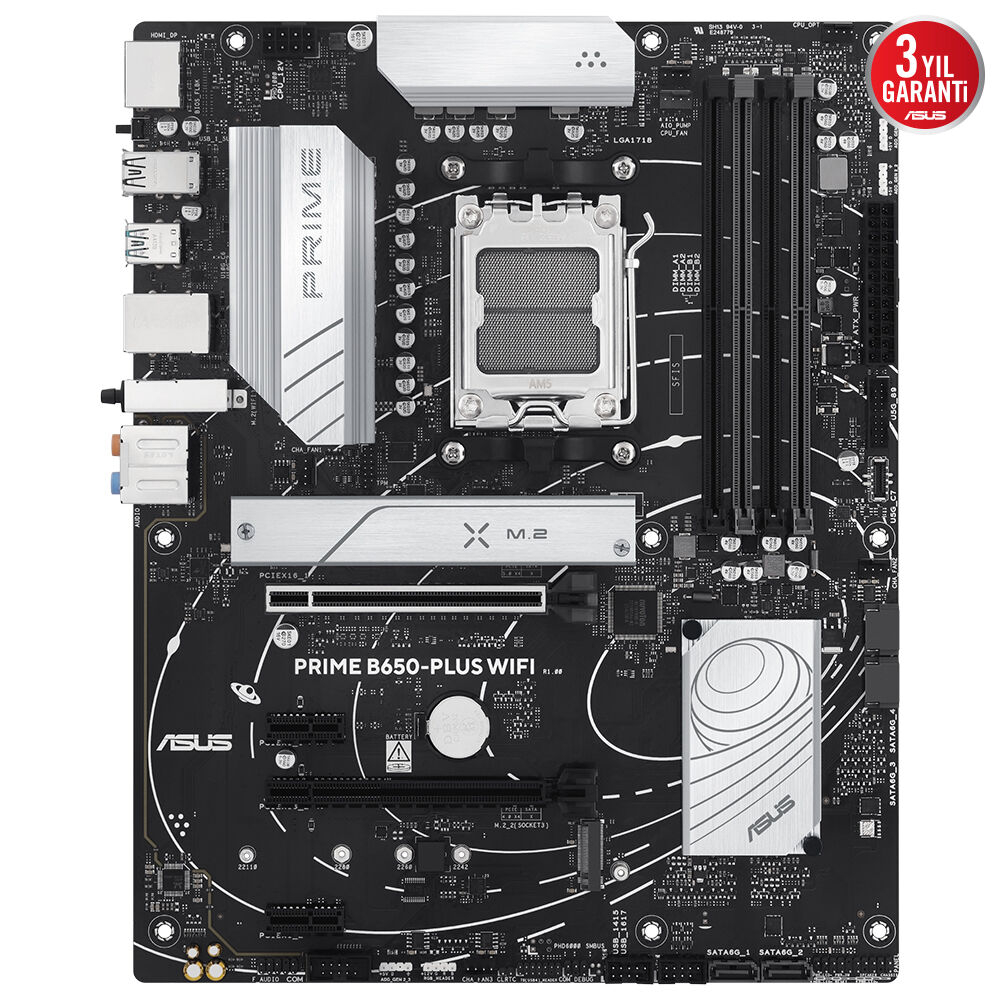ASUS Prime B650-Plus Gaming WIFI AMD B650 Soket AM5 DDR5 7600(OC)MHz ATX Gaming (Oyuncu) Anakart