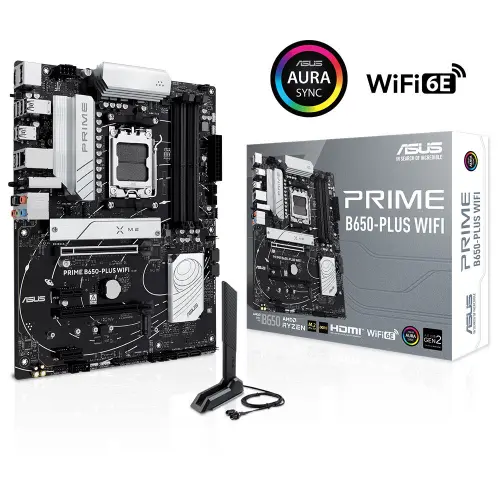ASUS Prime B650-Plus Gaming WIFI AMD B650 Soket AM5 DDR5 7600(OC)MHz ATX Gaming (Oyuncu) Anakart