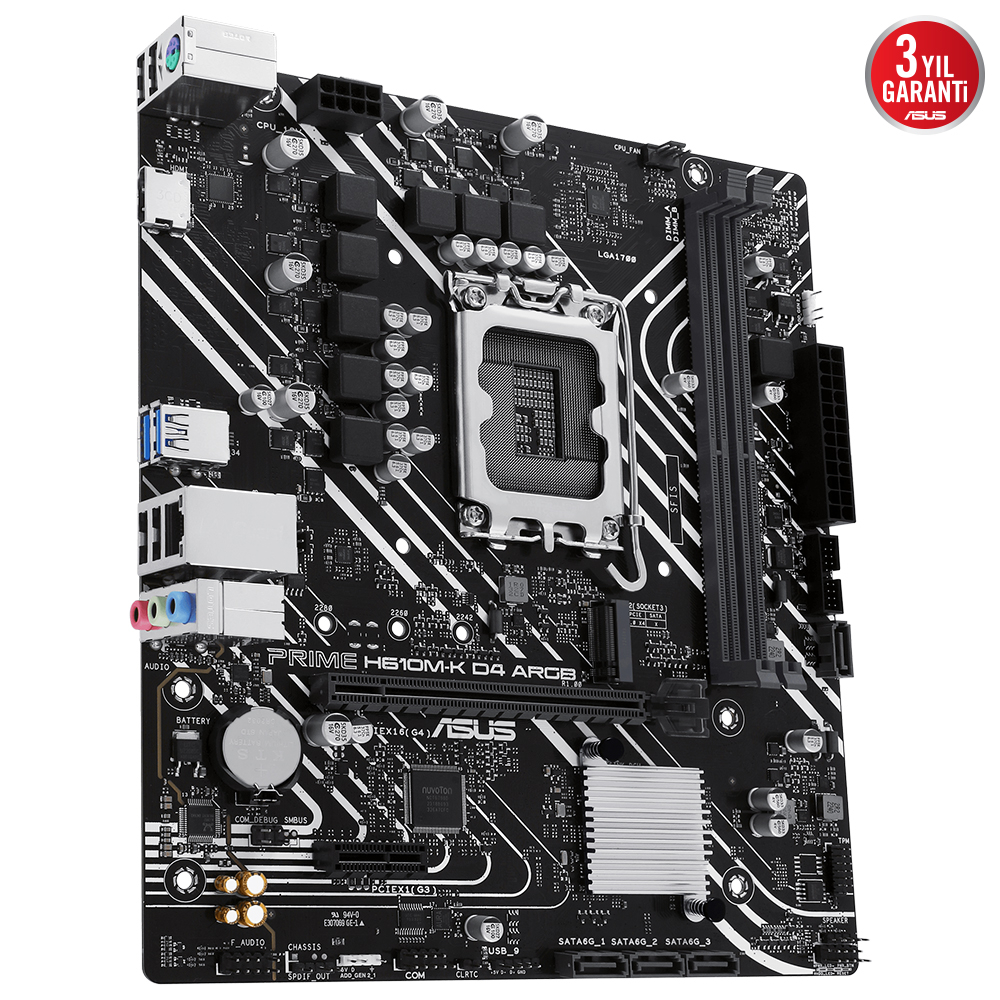 ASUS PRIME H610M-K D4 ARGB Intel H610 Soket 1700 DDR4 3200MHz mATX Gaming (Oyuncu) Anakart
