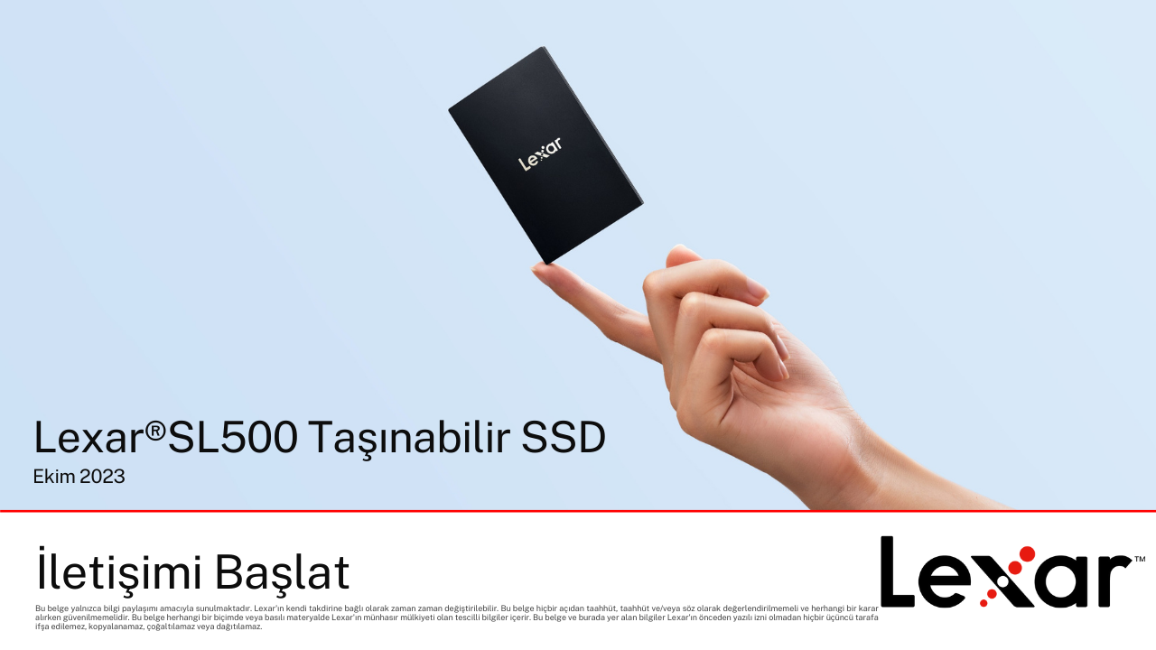 Lexar 512GB LSL500X512G-RNBNG EXT.SSD USB3.2 2000MB/s / 1800MB/s Hafıza Kartı