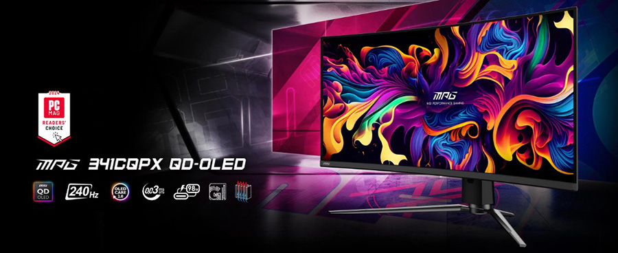 MSI MPG 341CQPX QD-OLED 34″ 240Hz 0.03ms UWQHD Adaptive Sync Curved Gaming (Oyuncu) Monitör