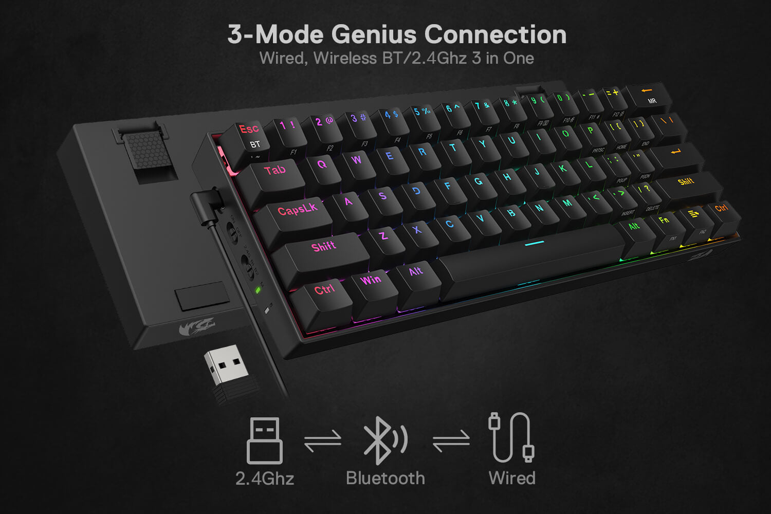 Redragon K530 pro Draconic Mekanik Kablosuz Gaming Klavye