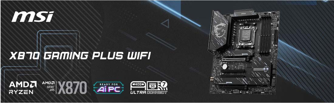 MSI X870 GAMING PLUS WIFI AMD X870 Soket AM5 DDR5 8200(OC)MHz ATX Gaming Anakart