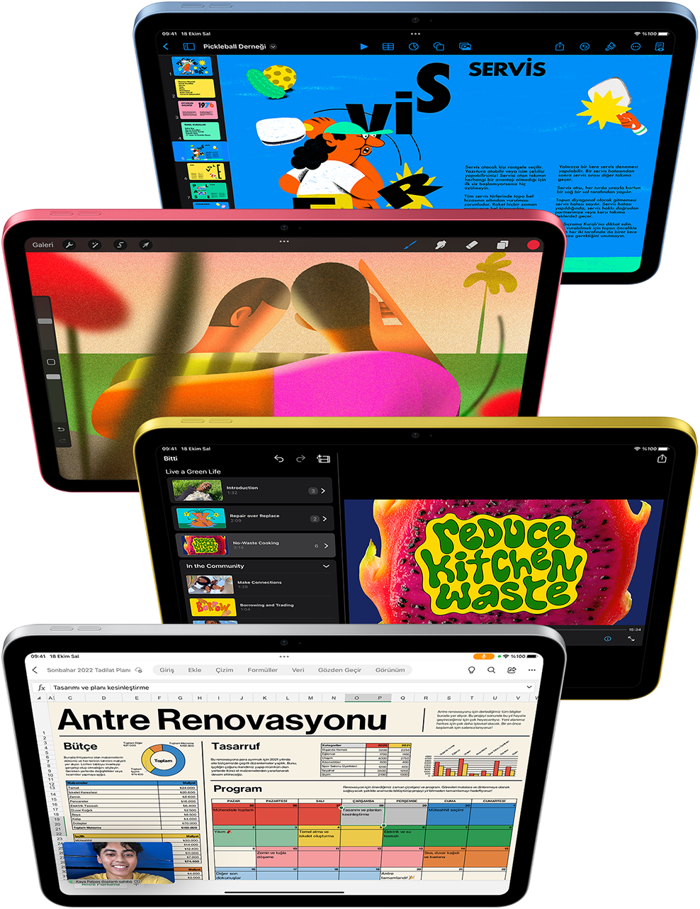 Apple iPad 10. Nesil 10.9″ Wİ-Fİ 64GB Mavi MCM84TU/A Tablet 