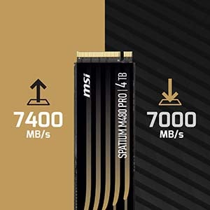 MSI Spatium M480 Pro 4TB PCIe 4.0 NVMe M.2 7400/7000MB/s SSD