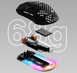 SteelSeries Aerox 3 Wireless 2022 Ghost Kablosuz Gaming Mouse