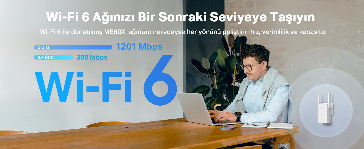 TP-LINK MERCUSYS ME60X AX1500 WIFI RANGE EXTENDER
