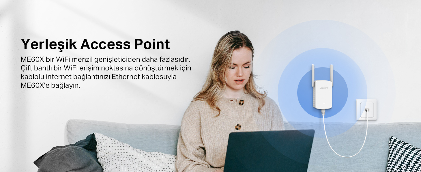 TP-LINK MERCUSYS ME60X AX1500 WIFI RANGE EXTENDER