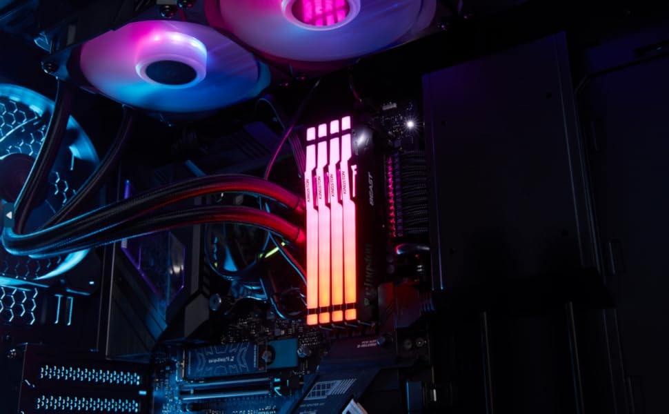 Kingston Beast RGB  KF560C36BBEAK2-16TR 16GB (2x8) DDR5 6000Mhz CL36 Siyah Gaming RAM (Bellek)