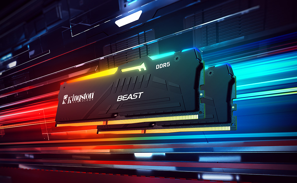 Kingston Beast RGB  KF560C36BBEAK2-16TR 16GB (2x8) DDR5 6000Mhz CL36 Siyah Gaming RAM (Bellek)
