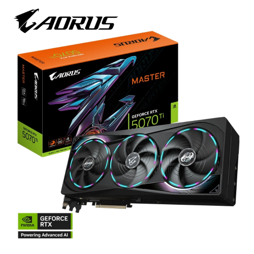 Gigabyte AORUS GeForce RTX 5070Ti MASTER GV-N507TAORUS M-16GD GDDR7 16G 256bit Gaming (Oyuncu) Ekran Kartı