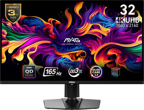 MSI MAG 321UP QD-OLED 31.5″ 0.03ms 165Hz UHD QD-OLED Adaptive-Sync Gaming (Oyuncu) Monitör