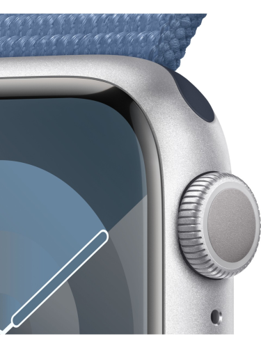 Apple Watch Series 9 GPS 41 mm Gümüş Rengi Alüminyum Kasa ve Buz Mavisi Spor Loop - MR923TU/A 