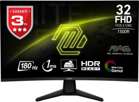 MSI MAG 32C6 31.5'' 1ms 180Hz VA Curved Adaptive-Sync Full HD Gaming (Oyuncu) Monitör