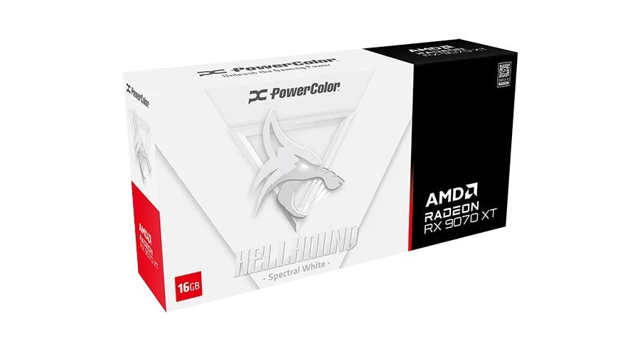 POWERCOLOR HELLHOUND RADEON RX9070XT 16G-L/OC/WHITE 16GB GDDR6 256Bit Gaming (Oyuncu) Ekran Kartı