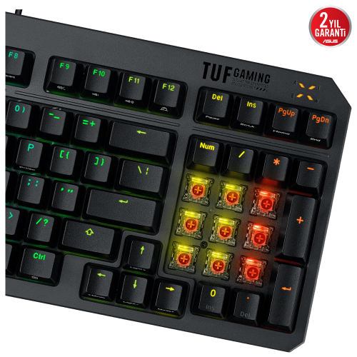 ASUS TUF Gaming K3 Gen II RGB Red Switch Optik Mekanik Kablolu Gaming (Oyuncu) Klavye