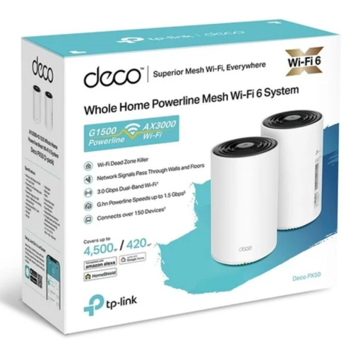 TP-Link Deco PX50 AX3000 Mbps Ev Powerline Mesh Wi-Fi 6 Sistemi (İkili)
