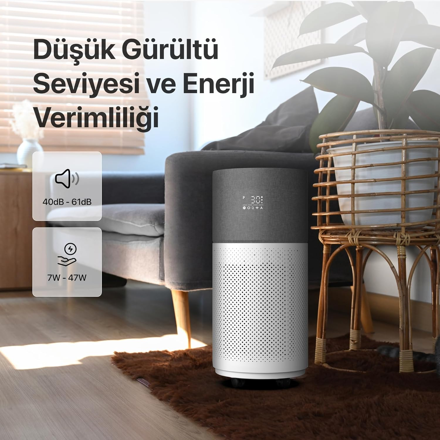 Xenon Smart X7420_M0 Akıllı Hava Temizleyici Gri