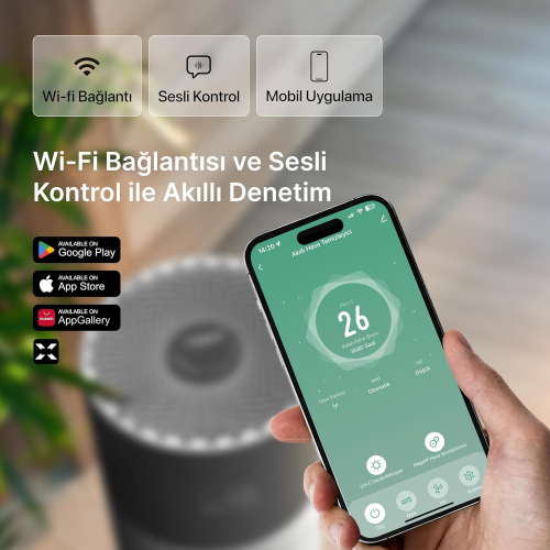 Xenon Smart X7420_M0 Akıllı Hava Temizleyici Gri
