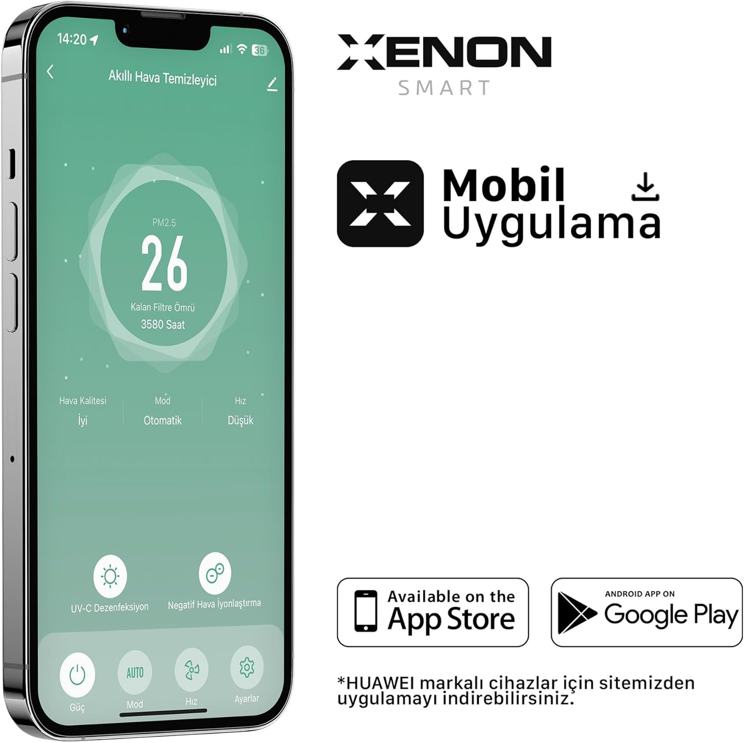 Xenon Smart X7420_M0 Akıllı Hava Temizleyici Gri