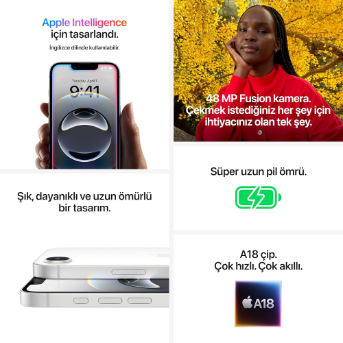 iPhone 16E 128 GB 8GB Ram Siyah Cep Telefonu - Apple Türkiye Garantili
