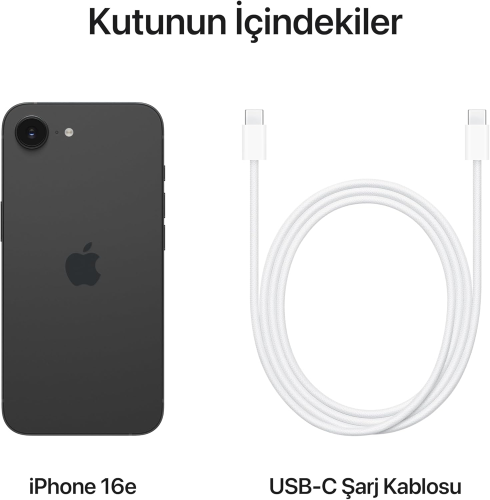 iPhone 16E 128 GB 8GB Ram Siyah Cep Telefonu - Apple Türkiye Garantili