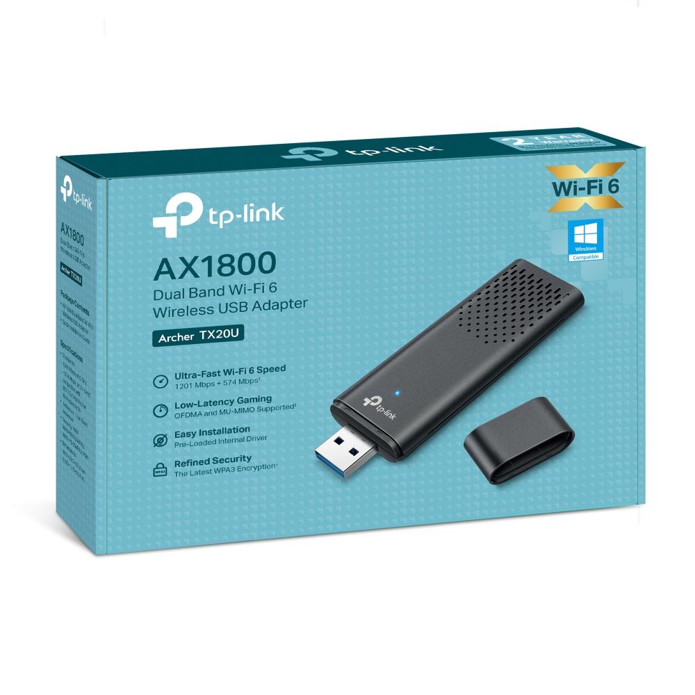 TP-Link Archer TX20U AX1800 Çift Bant Wi-Fi 6 Kablosuz USB Adaptör