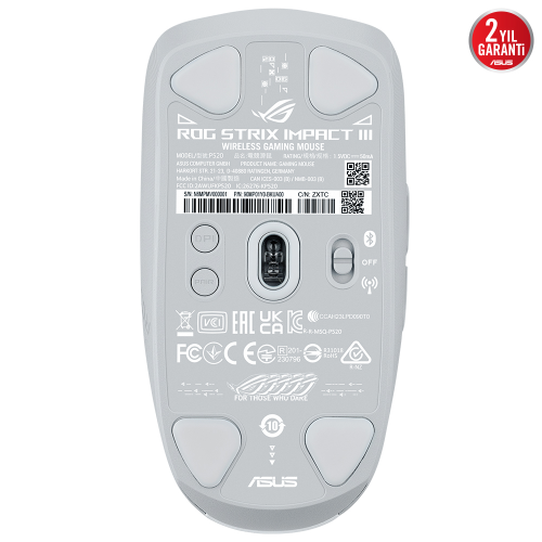 ASUS ROG Strix Impact III Wireless Beyaz Kablosuz Gaming (Oyuncu) Mouse