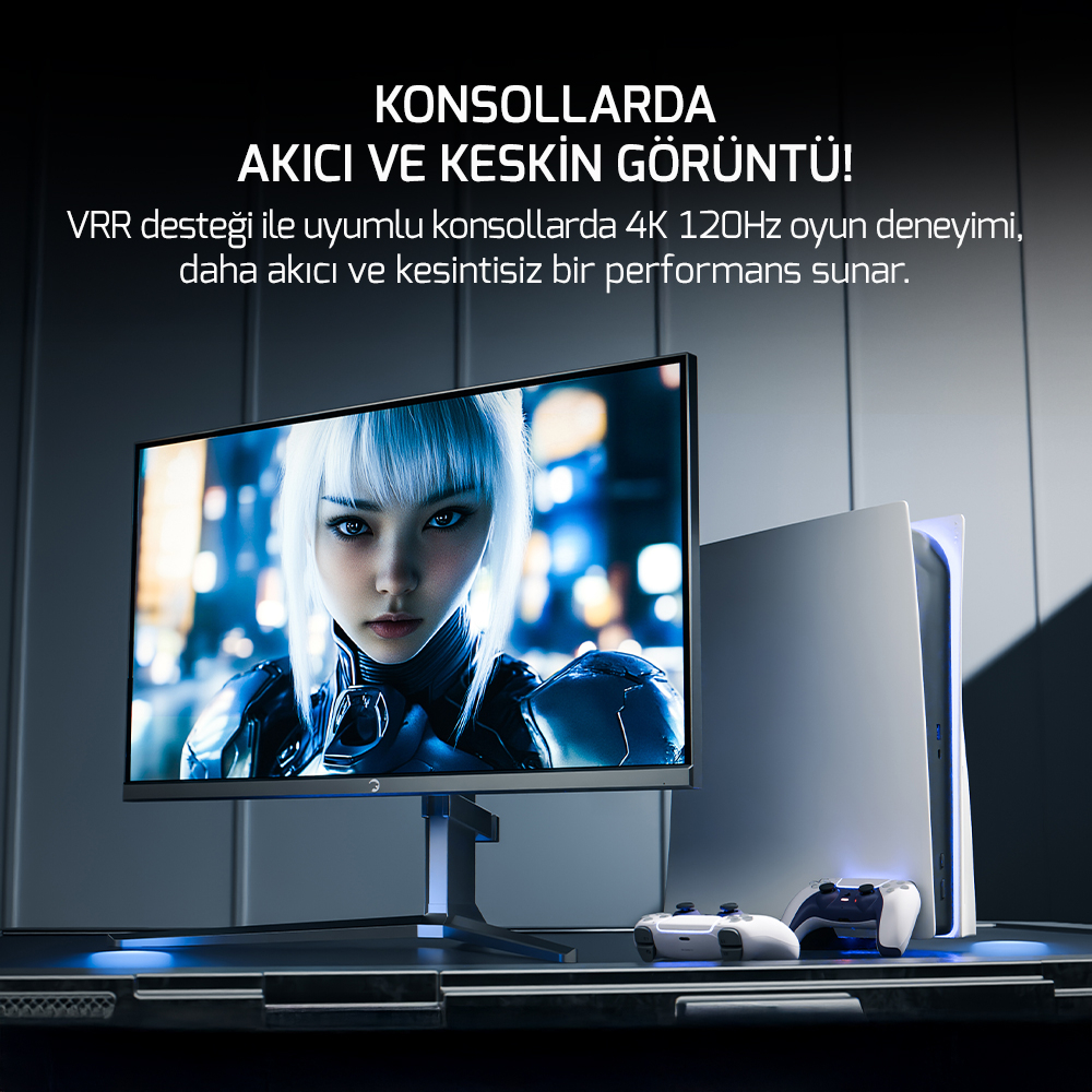 GamePower Rapid Dual 27″ 0.5ms 4K 160Hz - FHD 320Hz Fast IPS RGB Pivot Speaker Gaming Monitör (Sıfır Ölü Piksel Garantili)