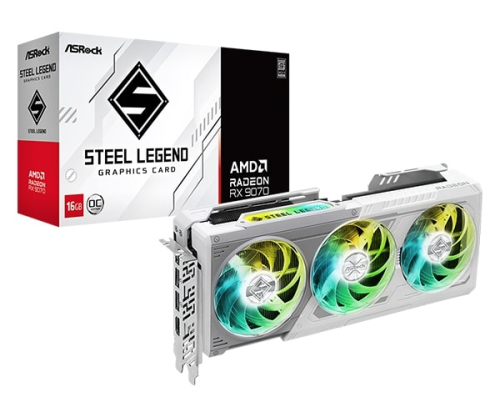 Asrock AMD Radeon RX 9070 Steel Legend 16GB OC GDDR6 256Bit Gaming (Oyuncu) Ekran Kartı 