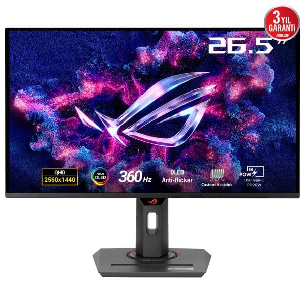 ASUS ROG Strix XG27ACDNG 0.03 ms 360 Hz 26.4″ QHD Adaptive Sync QD-OLED Pivot Gaming (Oyuncu) Monitör