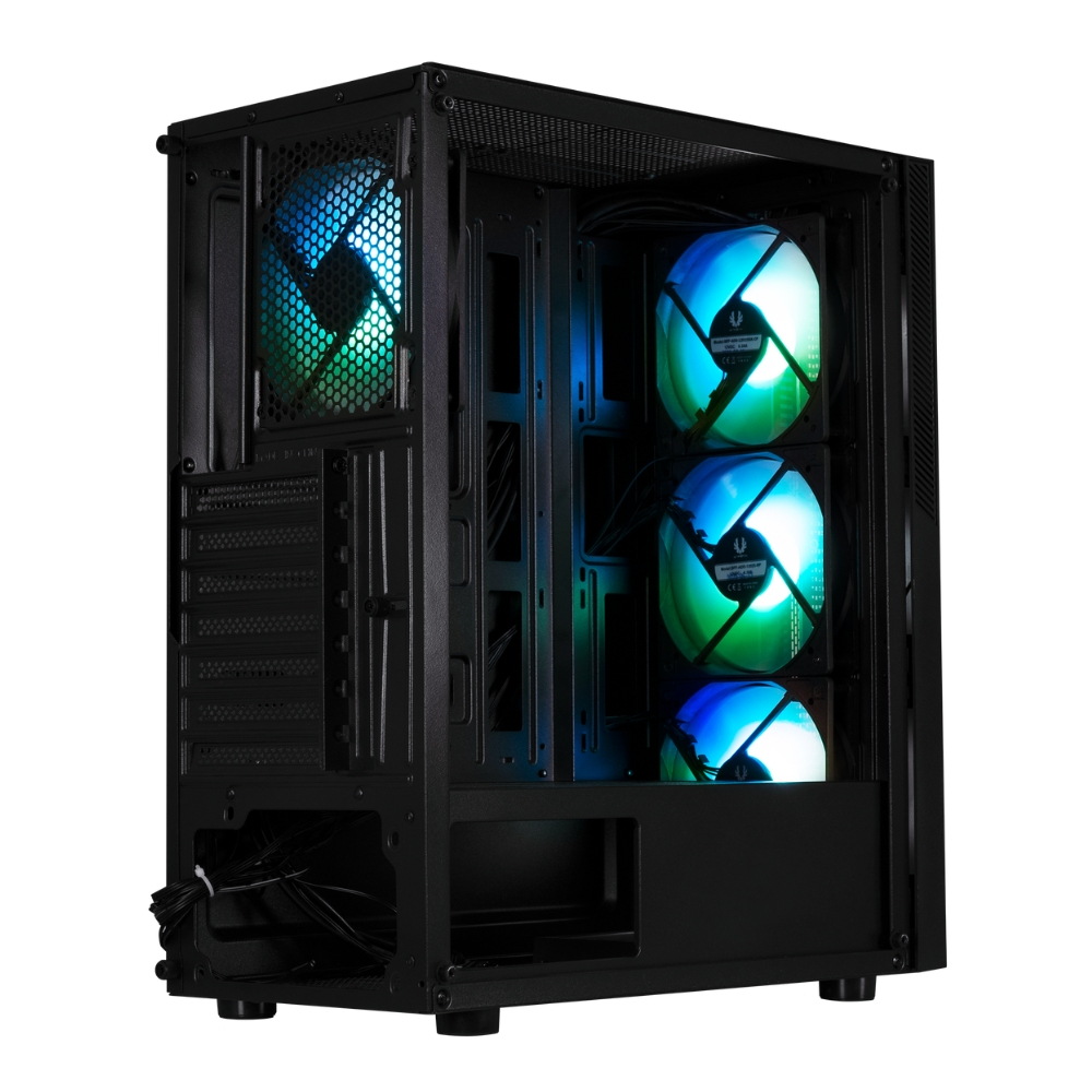 Bitfenix C20 Black 600W White PSU 4x120mm FRGB Fan ATX Temperli Cam Siyah Gaming (Oyuncu) Kasa