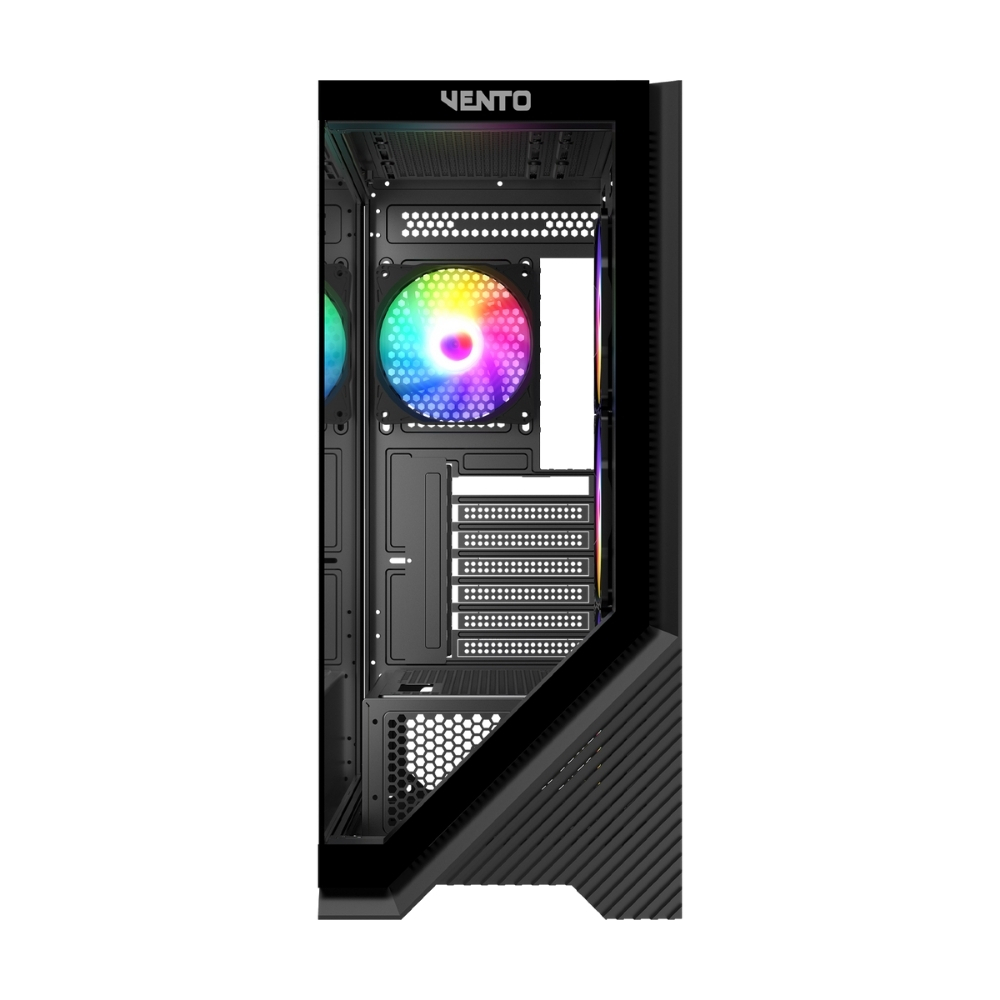 VENTO VG4202FL 4x120mm Rainbow RGB Fan USB 3.0 Temperli Cam Siyah Gaming (Oyuncu) Kasa