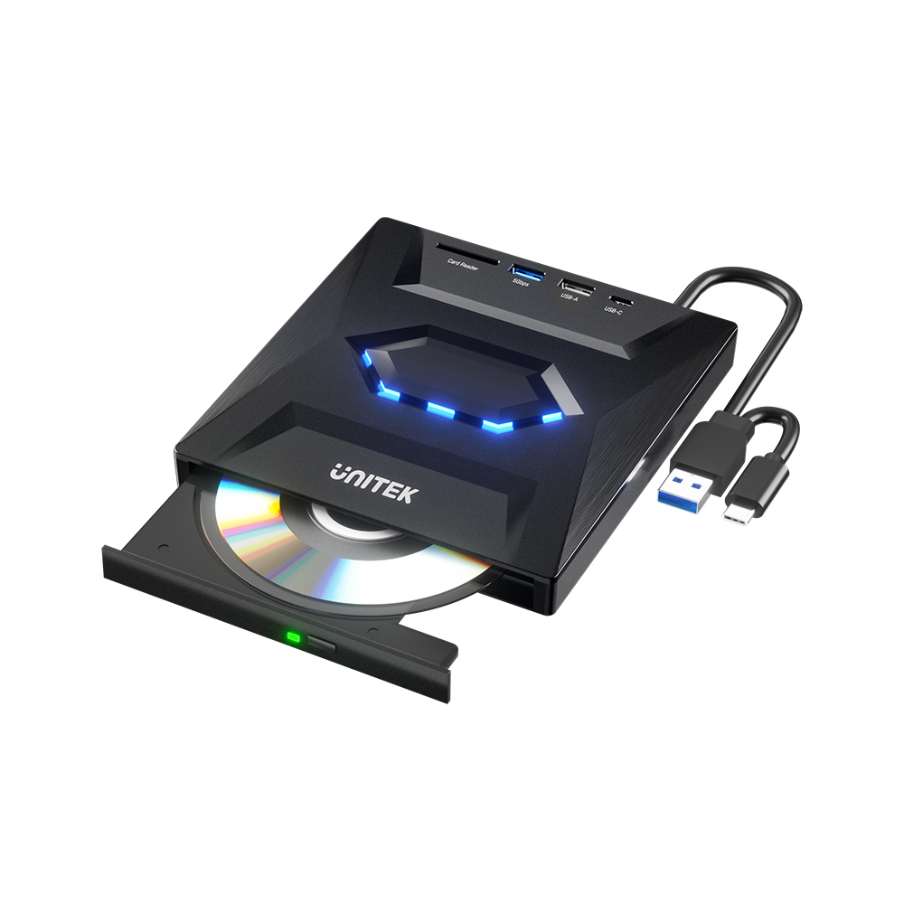Unitek HARİCİ DVD-RW TYPE-C/A+5in1 DOCKING STATION USB-A x2, USB-Cx1, SD CARDx1, POWER PORT x1 (T1037A01)