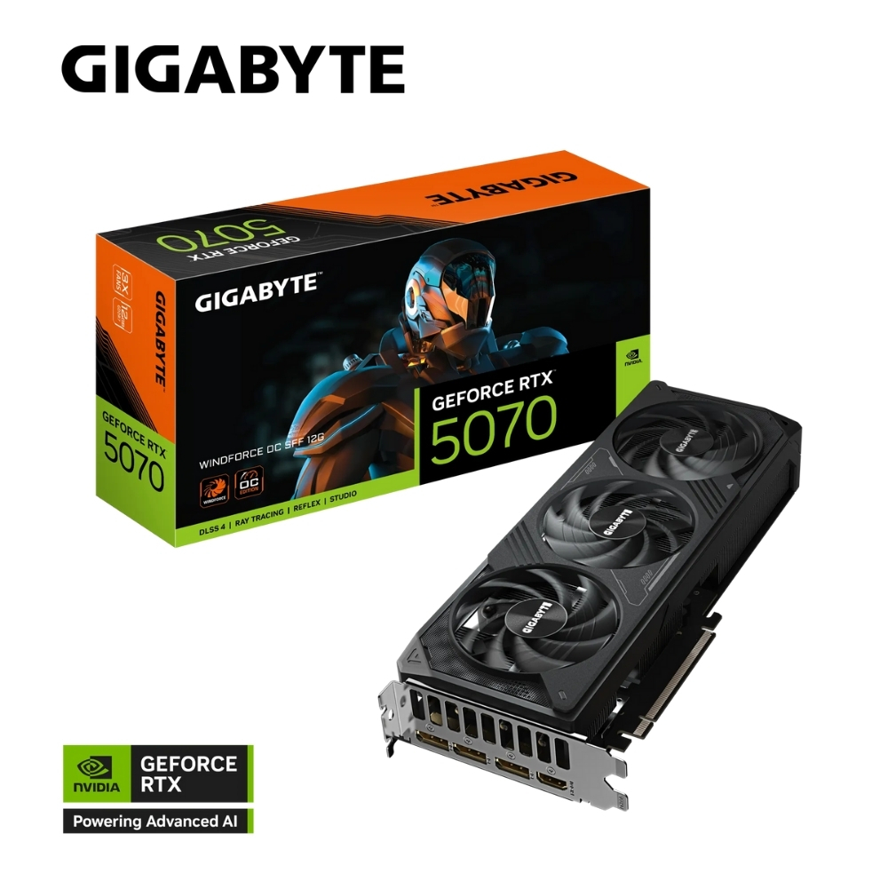 Gigabyte GeForce RTX 5070 WINDFORCE OC SFF 12G GV-N5070WF3OC-12GD GDDR7 192Bit Gaming (Oyuncu) Ekran Kartı